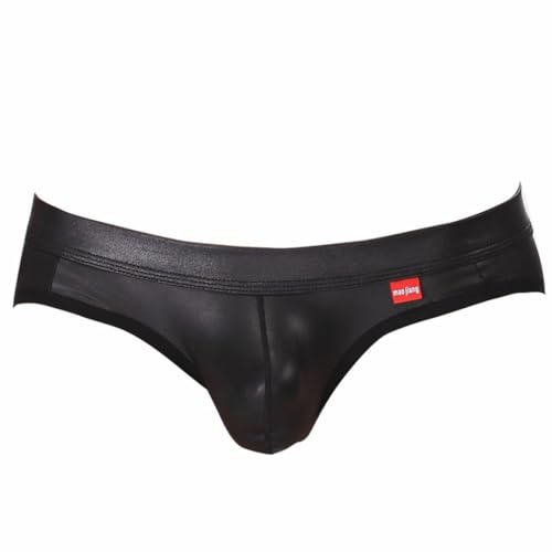 dPois Herren Jockstrap Boxer Briefs Shorts Wetlook Slips Tanga Männer Stretch Offen Hintern Unterwäsche Unterhose Ouvert-Panties Reizwäsche Schwarz Schwarz M von dPois