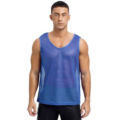 dPois Herren Sport Mesh Shirt Ärmellos Oberteil Tank Top Muskelshirt Achselshirt Durchsichtig Fitness Training Sportwear Blau M dPois Herren Sport Mesh Shirt Ärmellos Oberteil Tank Top Muskelshirt Achselshirt Durchsichtig Fitness Training Sportwear Blau M von dPois