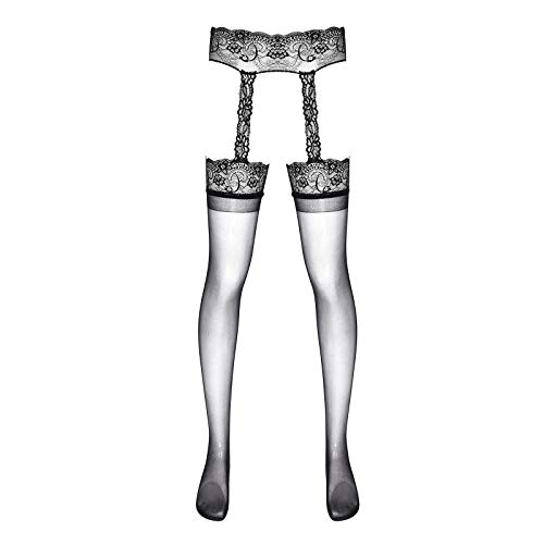 dPois Herren Strümfhose Ouvert Strümpfe Leggings Sexy Stockings Strapse Strümpfe Socken Transparent mit Spitze Dessous Unterwäsche Typ E One Size von dPois