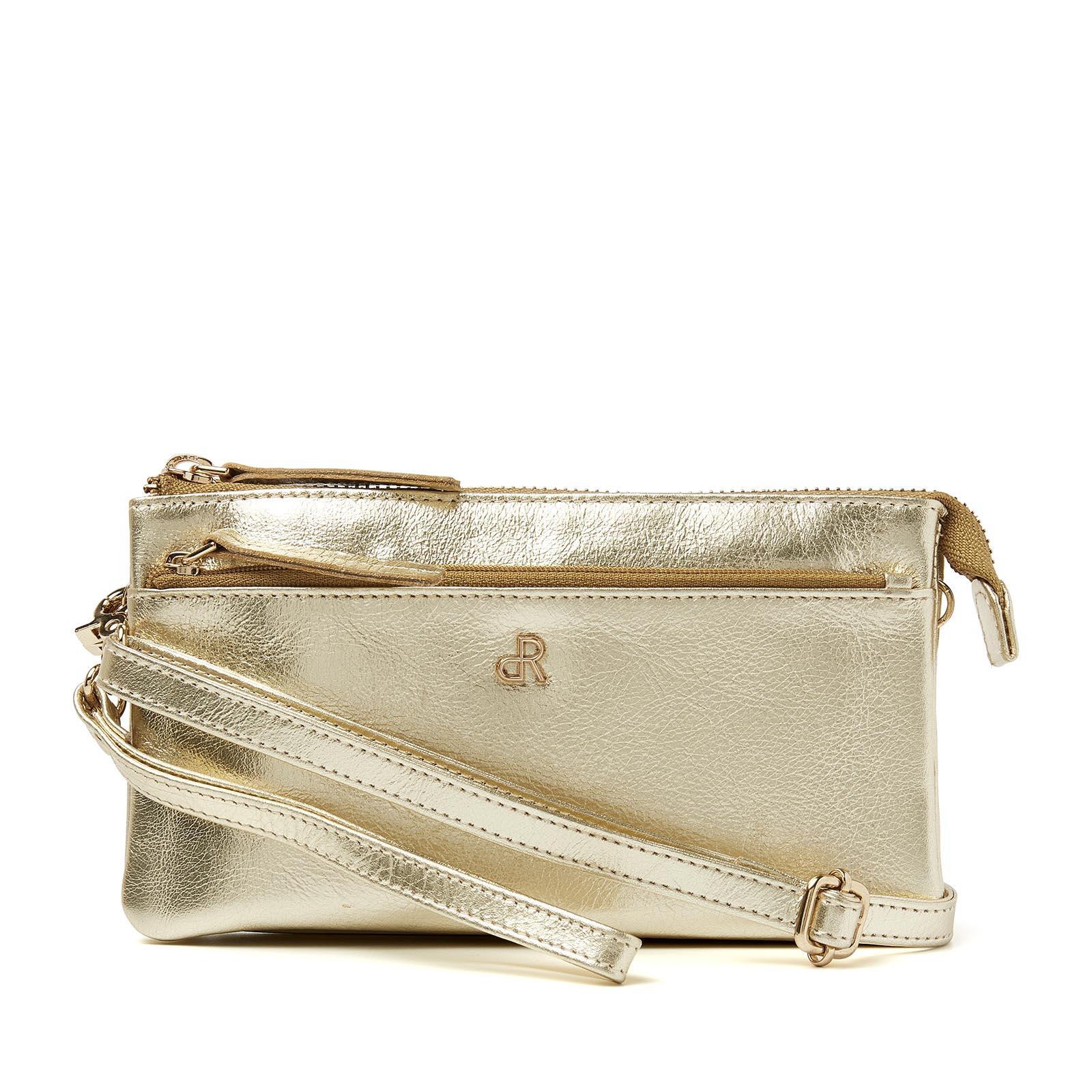 dR Amsterdam - Assorted Leather Clutch 743731 Light Gold Light Gold von dR Amsterdam