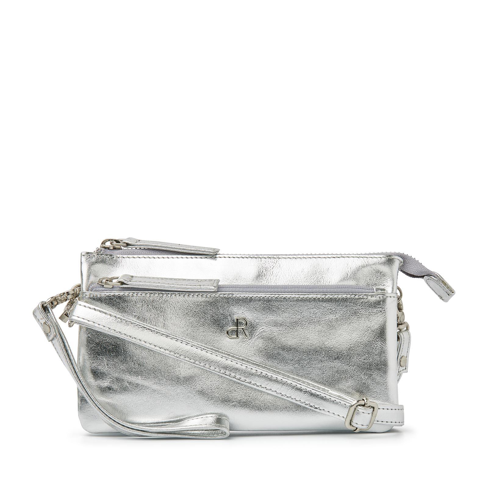 dR Amsterdam - Assorted Leather Clutch 743731 Silver Silver von dR Amsterdam