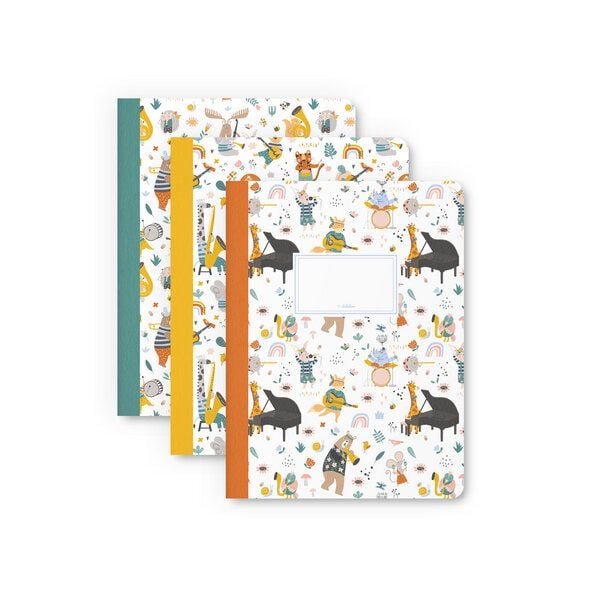 dabelino 3er Set Kinder-Notizhefte liniert A5 - für Kinder von dabelino