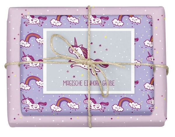 dabelino Kinder Geschenkpapier-Set (4x Bögen + Karte od. Anhänger) von dabelino