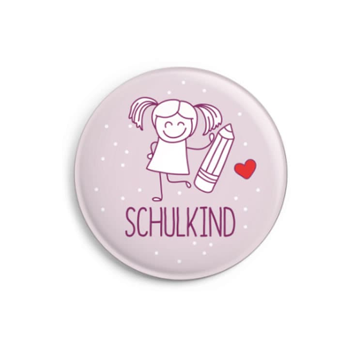 Button Schulkind | Mädchen Mit Karte | Geschenk Zur Einschulung von dabelinoDesign