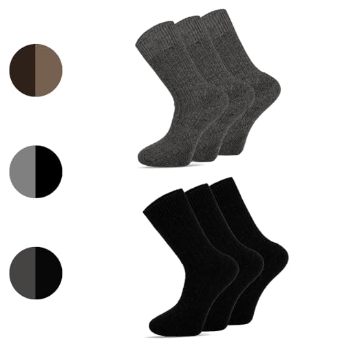 6 Paar Merino Wandersocken Damen 39-42 – Thermo Trekkingsocken für Winter Outdoor – Gepolsterte Atmungsaktive Sportsocken zum Wandern Trekking Skifahren Joggen, Antrasit-Grau von dabisocks