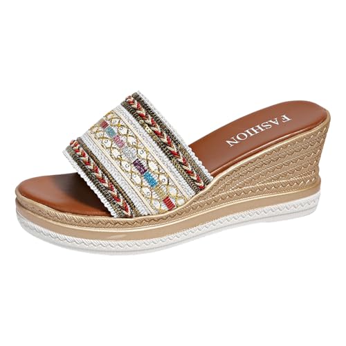 Sandalen Damen Sommer Espadrilles Plateau Wedges Sandaletten Offen Elegant Wedges Pantoletten Freizeit Hausschuhe Strand Schuhe Bequeme Sandalen Damen Sommer Espadrilles Plateau Wedges Sandaletten Offen Elegant Wedges Pantoletten Freizeit Hausschuhe Strand Schuhe Bequeme von dafeyuing
