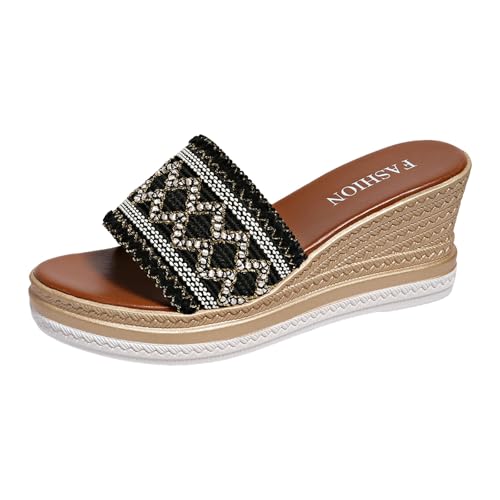 Sandalen Damen Sommer Espadrilles Plateau Wedges Sandaletten Offen Elegant Wedges Pantoletten Freizeit Hausschuhe Strand Schuhe Bequeme Sandalen Damen Sommer Espadrilles Plateau Wedges Sandaletten Offen Elegant Wedges Pantoletten Freizeit Hausschuhe Strand Schuhe Bequeme von dafeyuing