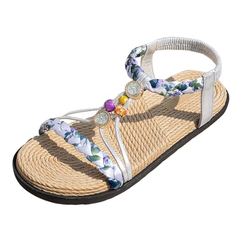 dafeyuing Boho Sandalen Damen Römersandalen Casual Sandaletten Damen Espadrilles Flach Sommer Elegant Bohemia Sandals Mit Strass Freizeit Strand Schuhe Offene Sommerschuhe dafeyuing Boho Sandalen Damen Römersandalen Casual Sandaletten Damen Espadrilles Flach Sommer Elegant Bohemia Sandals Mit Strass Freizeit Strand Schuhe Offene Sommerschuhe von dafeyuing