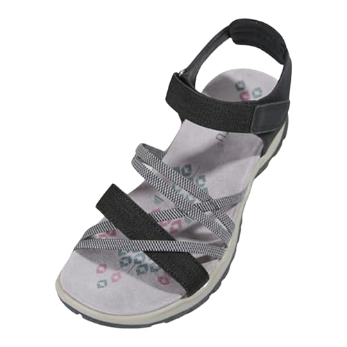 dafeyuing Damen Sandalen Sommer Wandersandalen mit Fußgewölbe Stützriemen Freizeit Plateau rutschfeste Sandaletten Sportsandalen Wanderschuhe für Sport Strand Trekkingsandalen von dafeyuing