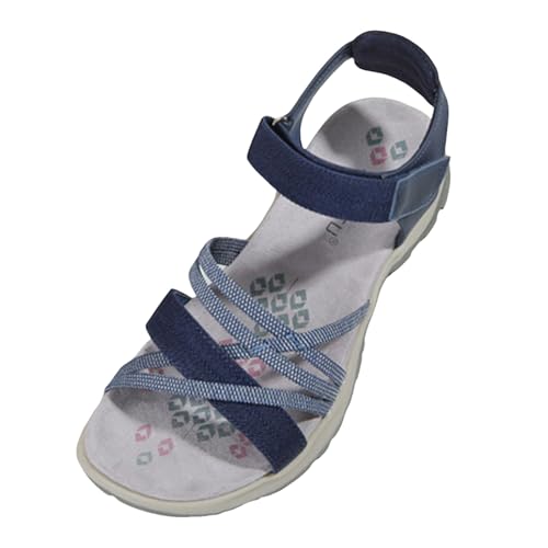 dafeyuing Damen Sandalen Sommer Wandersandalen mit Fußgewölbe Stützriemen Freizeit Plateau rutschfeste Sandaletten Sportsandalen Wanderschuhe für Sport Strand Trekkingsandalen von dafeyuing