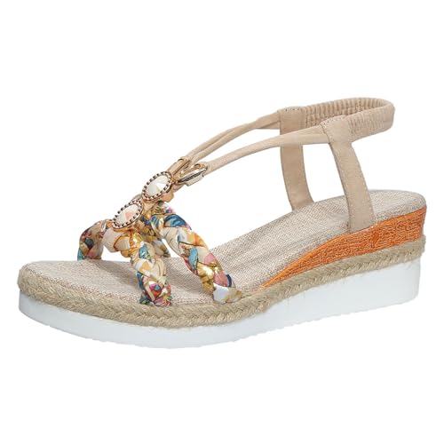 dafeyuing Glitzer Sandalen Damen Sommer Strass Perlen Keilsandalen Bequem Boho Slingback Sandaletten Strandschuhe Bohemia Sandals mit Strass Espadrilles Plateau Wedges dafeyuing Glitzer Sandalen Damen Sommer Strass Perlen Keilsandalen Bequem Boho Slingback Sandaletten Strandschuhe Bohemia Sandals mit Strass Espadrilles Plateau Wedges von dafeyuing