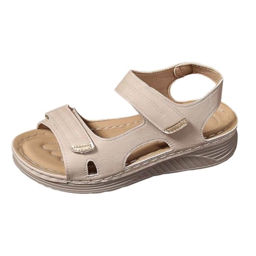 dafeyuing Orthopädische Sandalen Damen Trekkingsandalen Sommerschuhe Breite Füße Sommer Schuhe Slingback Barfuss Sandaletten Hanfseil Keilabsatz Damensandalen Outdoor von dafeyuing