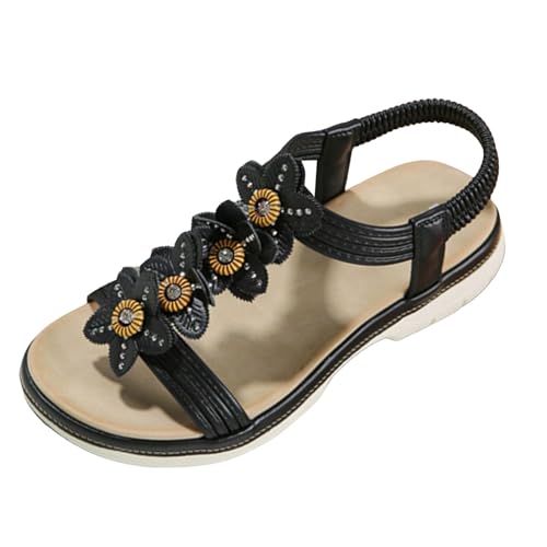 dafeyuing Sandalen Damen Römersandalen bequeme Sandaletten Damen Flach Casual Sommer Elegant Bohemia Sandals Mit Blumen und Strass Freizeit Strand Schuhe Frauen Flache Sandalette dafeyuing Sandalen Damen Römersandalen bequeme Sandaletten Damen Flach Casual Sommer Elegant Bohemia Sandals Mit Blumen und Strass Freizeit Strand Schuhe Frauen Flache Sandalette von dafeyuing