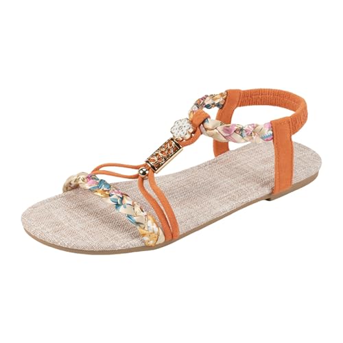 dafeyuing Sandalen Damen Sommer Glitter Flache Sandaletten mit Strass Bohemia Offene Strandsandalen Casual Ankle Elastic Flip Flops Freizeit Sommerschuhe Bequem Flach Schuhe dafeyuing Sandalen Damen Sommer Glitter Flache Sandaletten mit Strass Bohemia Offene Strandsandalen Casual Ankle Elastic Flip Flops Freizeit Sommerschuhe Bequem Flach Schuhe von dafeyuing