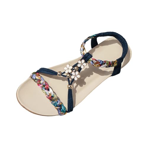 dafeyuing Sandalen Damen Sommer Glitzer Flach Sandaletten Elegant Offene Strandsandalen Casual Ankle Elastic Flip Flops Freizeit Sommerschuhe Bequem Bohemia Strass Sandals dafeyuing Sandalen Damen Sommer Glitzer Flach Sandaletten Elegant Offene Strandsandalen Casual Ankle Elastic Flip Flops Freizeit Sommerschuhe Bequem Bohemia Strass Sandals von dafeyuing