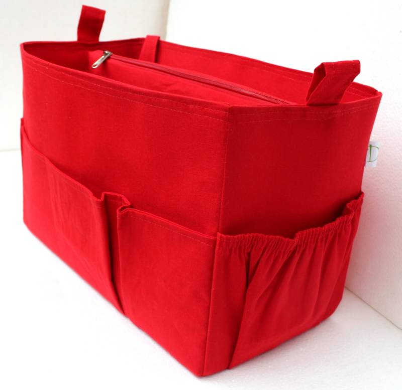 Extra Großer Geldbeutel - Taschenorganizer-Einsatz Aus Rotem Stoff von daffysdream