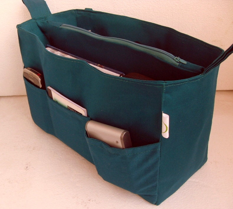 Großer Tasche Organizer - Veranstalter Legen in Peacock Stoff von daffysdream