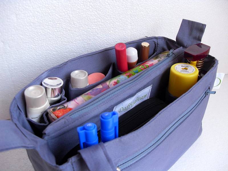 Taschenorganizer - Geldbeutel-Organizer-Einsatz Aus Grauem Stoff von daffysdream