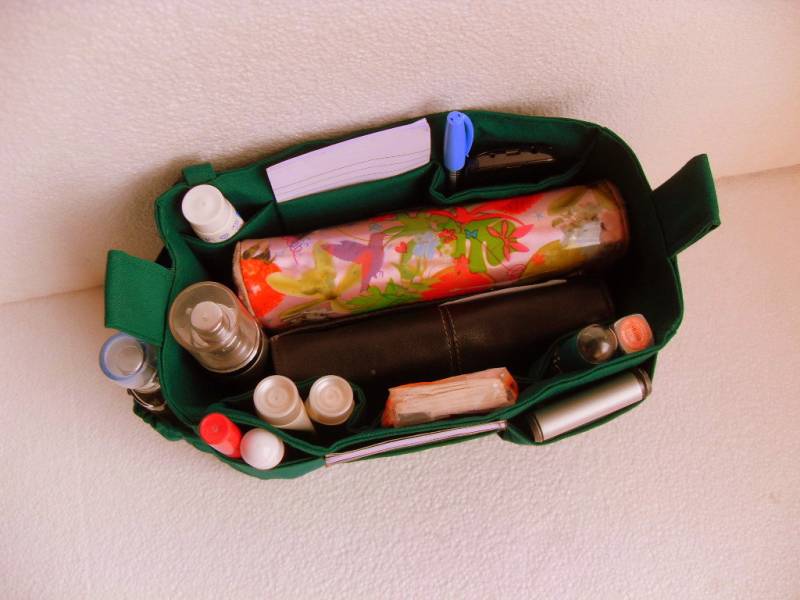 Taschenorganizer - Geldbeutel-Organizer-Einsatz Aus Grünem Stoff von daffysdream