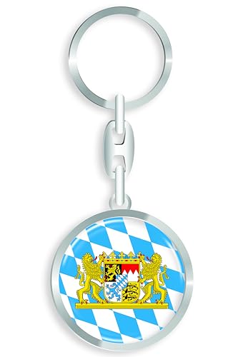 Bayern Deutschland Schlüsselanhänger Metall Schlüsselring 3D Effekt + Aufkleber - RD Bayern Deutschland Schlüsselanhänger Metall Schlüsselring 3D Effekt + Aufkleber - RD von daged