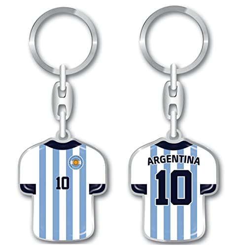 daged Argentinien Schlüsselanhänger Trikot Schlüsselring Harzbeschichtung 3D Effekt + Aufkleber praktische Funktionalität - TR von daged