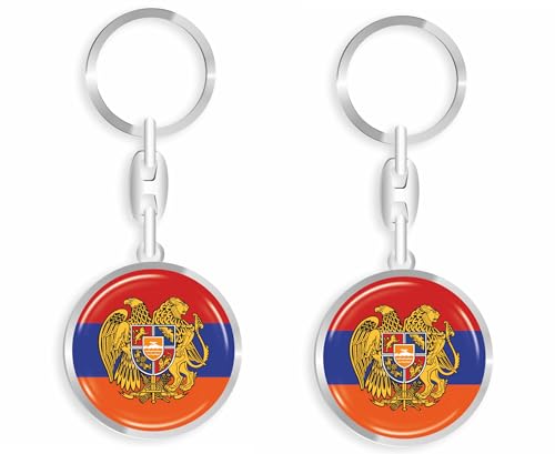 daged Armenien Schlüsselanhänger Metall Schlüsselring 3D Effekt + Aufkleber - RD von daged