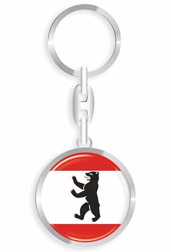 daged Berlin Deutschland Schlüsselanhänger Metall Schlüsselring 3D Effekt + Aufkleber - RD von daged