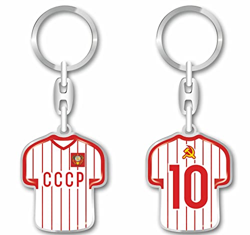 daged CCCP Sowjetunion Schlüsselanhänger Trikot Schlüsselring Harzbeschichtung 3D Effekt + Aufkleber praktische Funktionalität - TR - W von daged