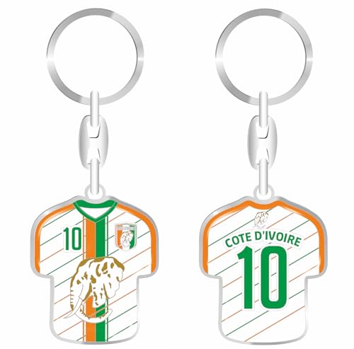 daged Elfenbeinküste Schlüsselanhänger Trikot Schlüsselring Harzbeschichtung 3D Effekt + Aufkleber praktische Funktionalität - TR von daged
