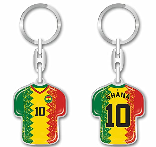daged Ghana Schlüsselanhänger Trikot Schlüsselring Harzbeschichtung 3D Effekt + Aufkleber praktische Funktionalität - TR von daged