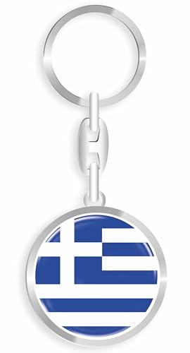 daged Griechenland Schlüsselanhänger Metall Schlüsselring 3D Effekt + Aufkleber - RD von daged