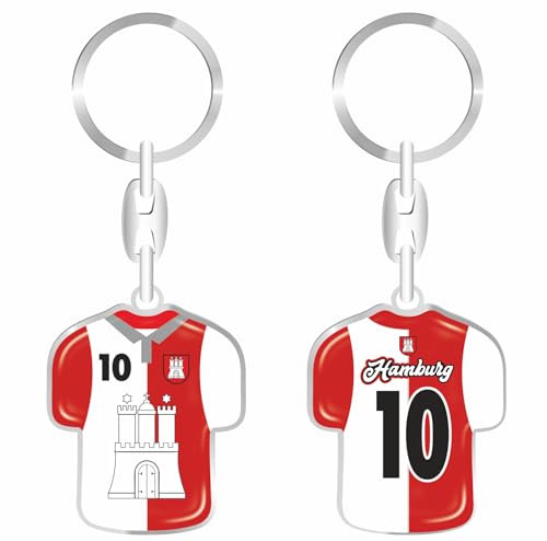 daged Hamburg Deutschland Schlüsselanhänger Trikot Schlüsselring Harzbeschichtung 3D Effekt + Aufkleber praktische Funktionalität - TR von daged