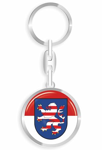 daged Hessen Deutschland Schlüsselanhänger Metall Schlüsselring 3D Effekt + Aufkleber - RD von daged