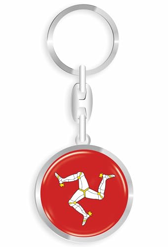 daged Isle of Man Schlüsselanhänger Metall Schlüsselring 3D Effekt + Aufkleber - RD von daged