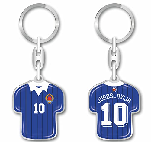 daged Jugoslawien Schlüsselanhänger Trikot Schlüsselring Harzbeschichtung 3D Effekt + Aufkleber praktische Funktionalität - TR von daged