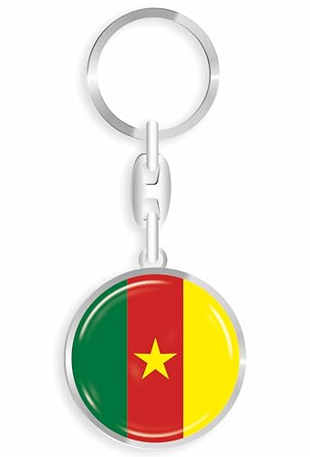 daged Kamerun Schlüsselanhänger Metall Schlüsselring 3D Effekt + Aufkleber - RD von daged
