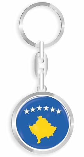daged Kosovo Schlüsselanhänger Metall Schlüsselring 3D Effekt + Aufkleber - RD von daged