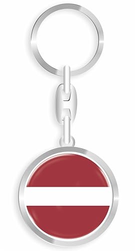 daged Lettland Schlüsselanhänger Metall Schlüsselring 3D Effekt + Aufkleber - RD von daged