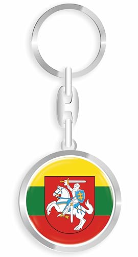 daged Litauen Schlüsselanhänger Metall Schlüsselring 3D Effekt + Aufkleber - RD von daged