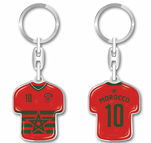 daged Marokko Schlüsselanhänger Trikot Schlüsselring Harzbeschichtung 3D Effekt + Aufkleber praktische Funktionalität - TR von daged