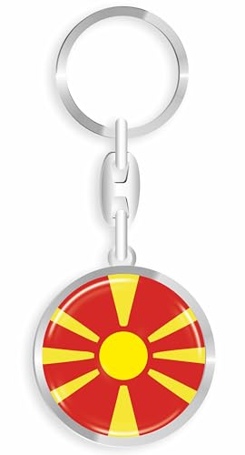 daged Mazedonien Schlüsselanhänger Metall Schlüsselring 3D Effekt + Aufkleber - RD von daged