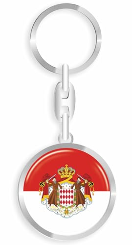 daged Monaco Schlüsselanhänger Metall Schlüsselring 3D Effekt + Aufkleber - RD von daged