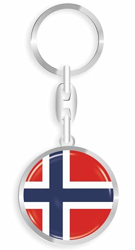 daged Norwegen Schlüsselanhänger Metall Schlüsselring 3D Effekt + Aufkleber - RD von daged