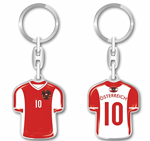 daged Österreich Schlüsselanhänger Trikot Schlüsselring Harzbeschichtung 3D Effekt + Aufkleber praktische Funktionalität - TR von daged