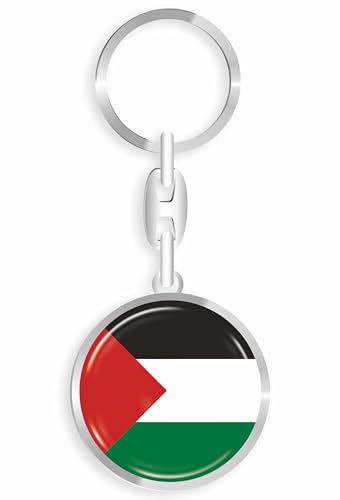 daged Palästina Schlüsselanhänger Metall Schlüsselring 3D Effekt + Aufkleber - RD von daged