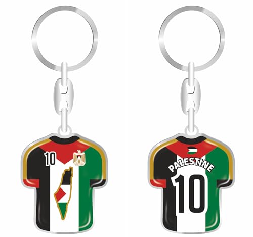 daged Palästina Schlüsselanhänger Trikot Schlüsselring Harzbeschichtung 3D Effekt + Aufkleber praktische Funktionalität - TR von daged