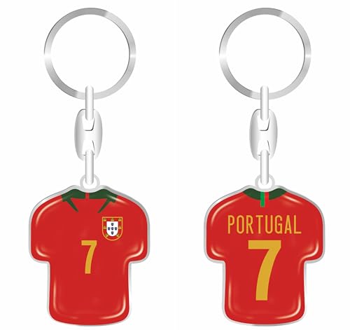 daged Portugal Schlüsselanhänger Trikot Schlüsselring Harzbeschichtung 3D Effekt + Aufkleber praktische Funktionalität - TR - R von daged