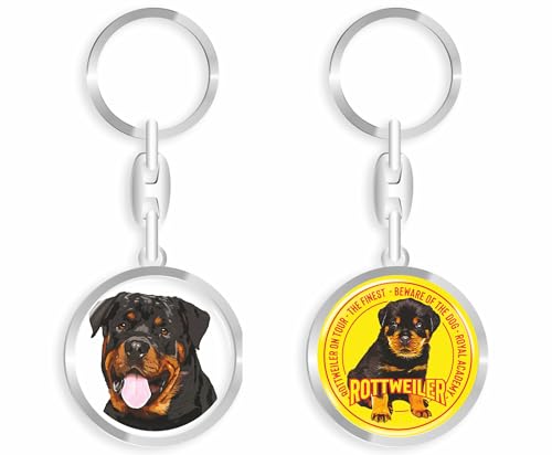 daged Rottweiler Hund Schlüsselanhänger Schlüsselschmuck 3D Effekt + Aufkleber - RD von daged