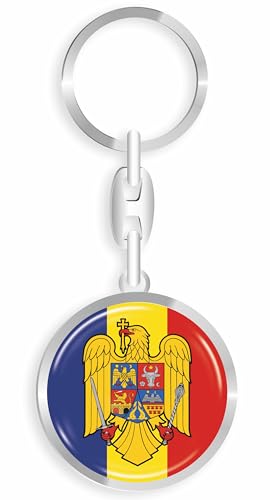 daged Rumänien Schlüsselanhänger Metall Schlüsselring 3D Effekt + Aufkleber - RD von daged