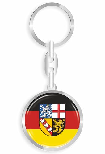 daged Saarland Deutschland Schlüsselanhänger Metall Schlüsselring 3D Effekt + Aufkleber - RD von daged